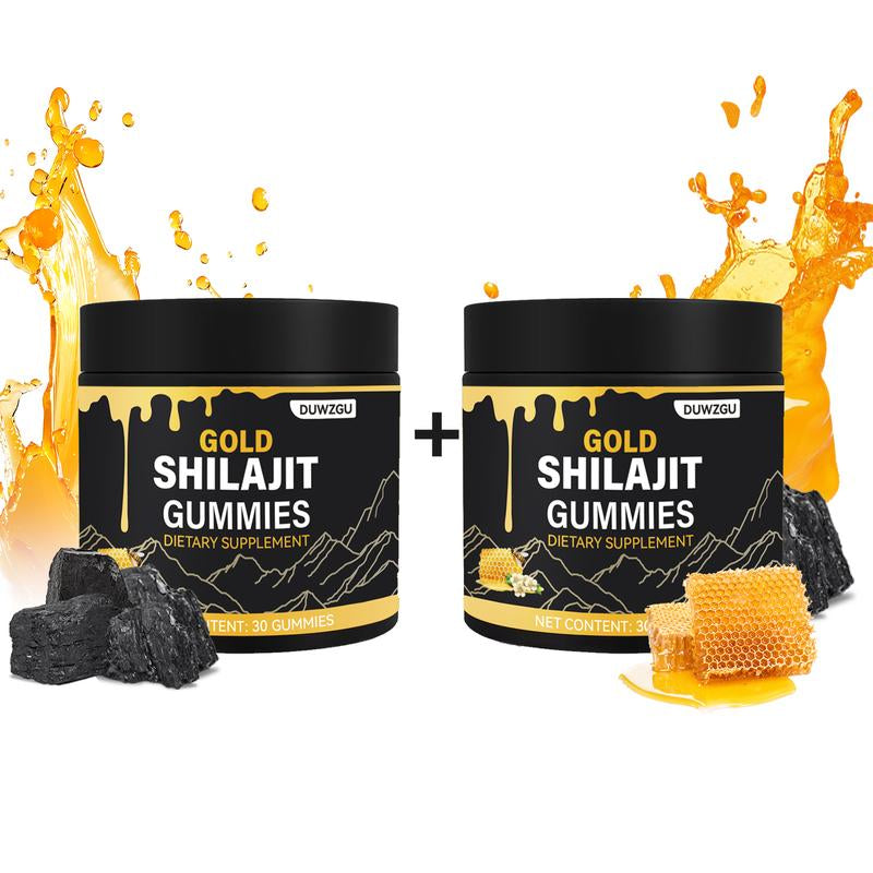 Gold Shilajit Gummies Organic Manukahoney Boosts Energy and Stamina Sports and Fitness 30 Gummies Lean Muscle Booster Protein Nutrition Supplement