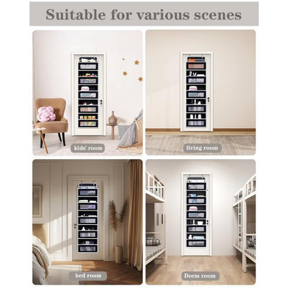 2026 Latest Model 5-Tier Over-The-Door Organizer with 10 Large Pockets Anti-Tilt 44 Lb Capacity Hangable for Bedroom Bathroom Baby Product Storage No Installation Required