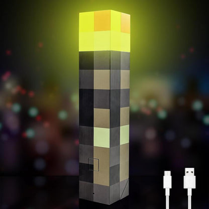 Upgraded Pixel Torch Night Light – USB Pluggable LED Wall Lamp | Handheld Flashlight for Kids Room, Holiday Party & Creative Home Decor,Gifts for Boyfriend.Birthday Gift