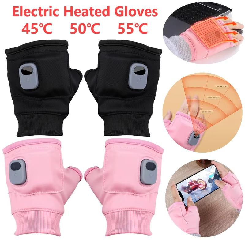 Comfort Warm Gloves Electric Winter Heating USB Rechargeable Smart Warm Winter Gloves for Skiing Cold Weather Driving Hiking Lycra Microfiber Multi-Gear Temperature Adjustment