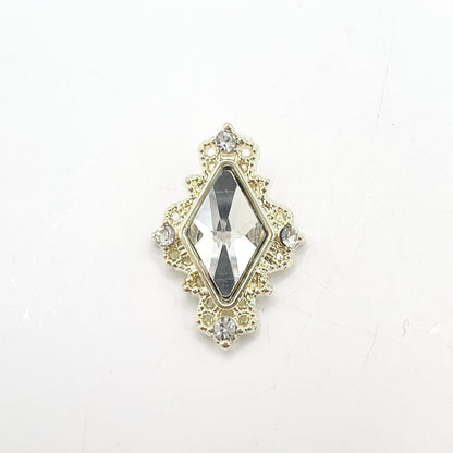Queen - Nail Charms 10pc - #015 Gold White Diamonds
