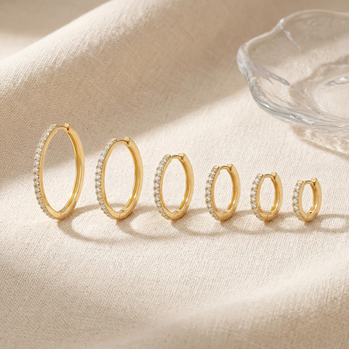 Yiidcii 14K Gold Hoop Earrings for Women 14K Gold Earrings for Women (14mm)