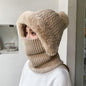Women'S Winter Knitted Balaclava, Warm Full Face Coverage Beanie with Ear Flaps and Neck Gaiter, Stylish Ski Mask for Cold Weather Outdoor Activities