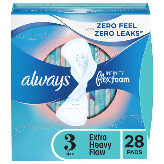 Always Infinity Size 3 Extra Heavy Flow Pads With Wings 28