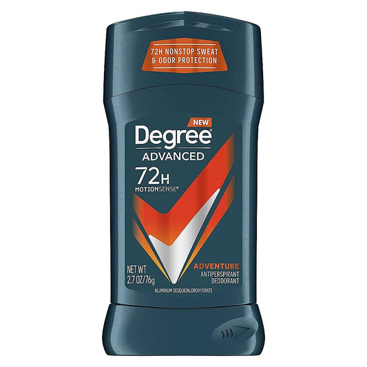 Degree Men Advanced Antiperspirant Deodorant Stick, Adventure, 72-Hour Protection, 2.7 oz
