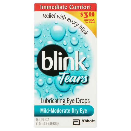 Blink Tears Lubricating Eye Drops for Mild-to-Moderate Dry Eye Relief, 0.5 fl oz