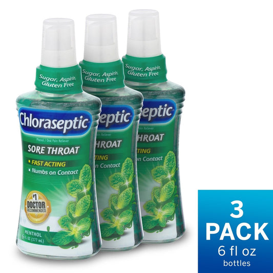 Chloraseptic Sore Throat Relief Spray - Menthol Flavor, 6 fl oz