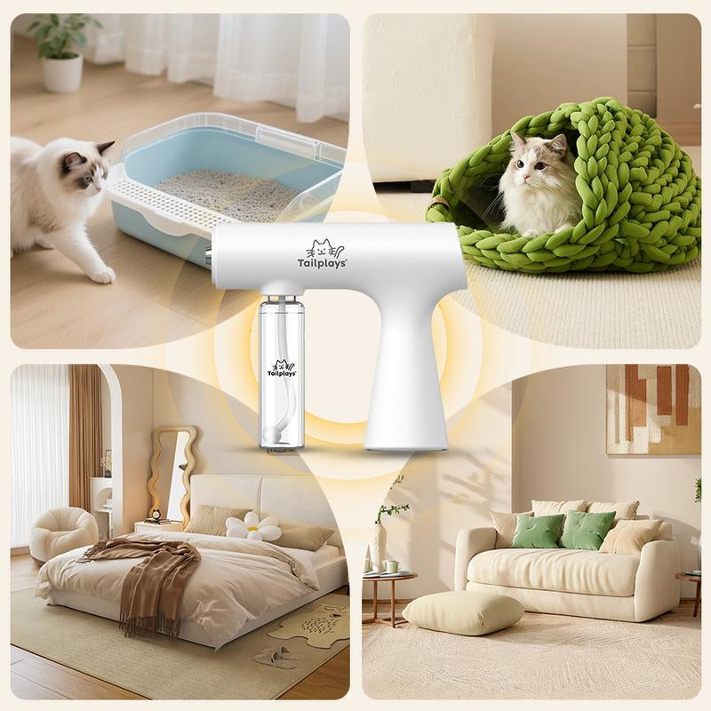 【3S Odor Neutralization】Electric Pet Deodorizing Spray - Urine Odor Eliminator, Cat Litter Freshener, Plant-Based Formula for Dogs & Cats, Indoor Anti-Mite & Antibacterial Solution