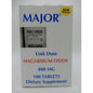 Major Magnesium Oxide 400mg Unit Dose 100 Tablets 810006700282VL