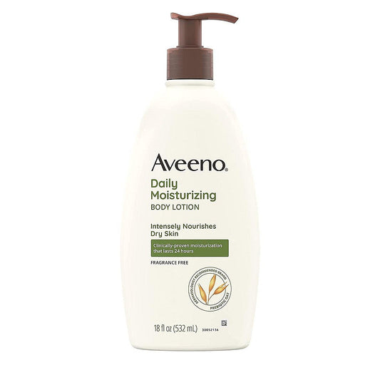 Aveeno Body Lotion, Daily Moisturizing, Fragrance Free 18 Fl Oz