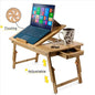 Lap Desk 21" X 13", Nature Bamboo Folding Laptop Desk, Bed Tray Table for Computer, Adjustable Computer Notebook Desk Laptop Stand, Natural