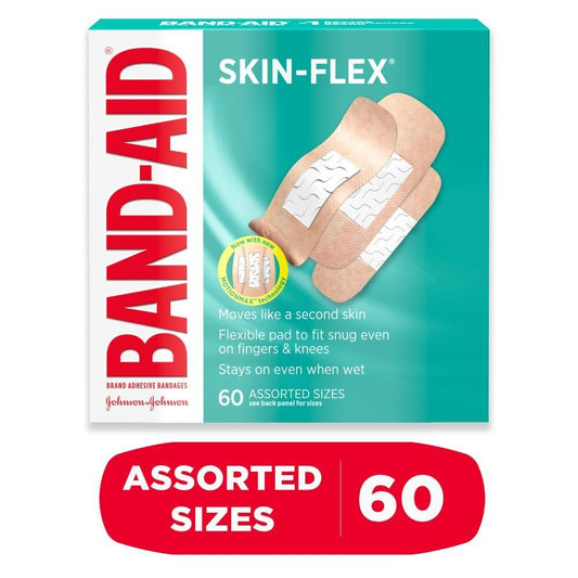 Band-Aid Brand Skin-Flex Adhesive Bandages – 60 Count (Assorted)