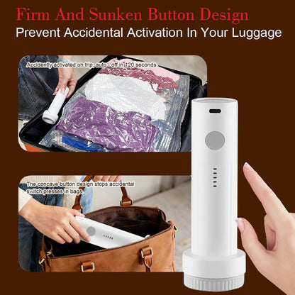 【2026 Upgraded】X7 Cordless Travel Vacuum Storage Compression Bag Set with Rechargeable Air Pump 9/15 Pack Waterproof & Reusable Compression Packing Bags for 2 Size,140L/Min Powerful Air Removal，Perfect for Carry-On Suitcases,