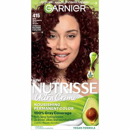 Garnier Nutrisse Ultra Color Nourishing Color Creme 415 Soft Mahogany Dark Brown