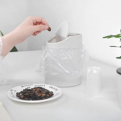 Mini Desktop Bin Small Trash Can Tube with Cover Bedroom Trash Can Garbage Can Clean Workspace Storage Box