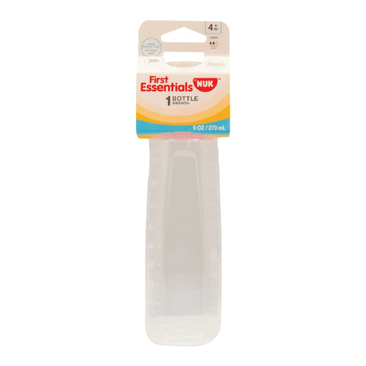 Gerber First Essentials Clear View Bottle 9oz, 1pk, Med Flow, Latex