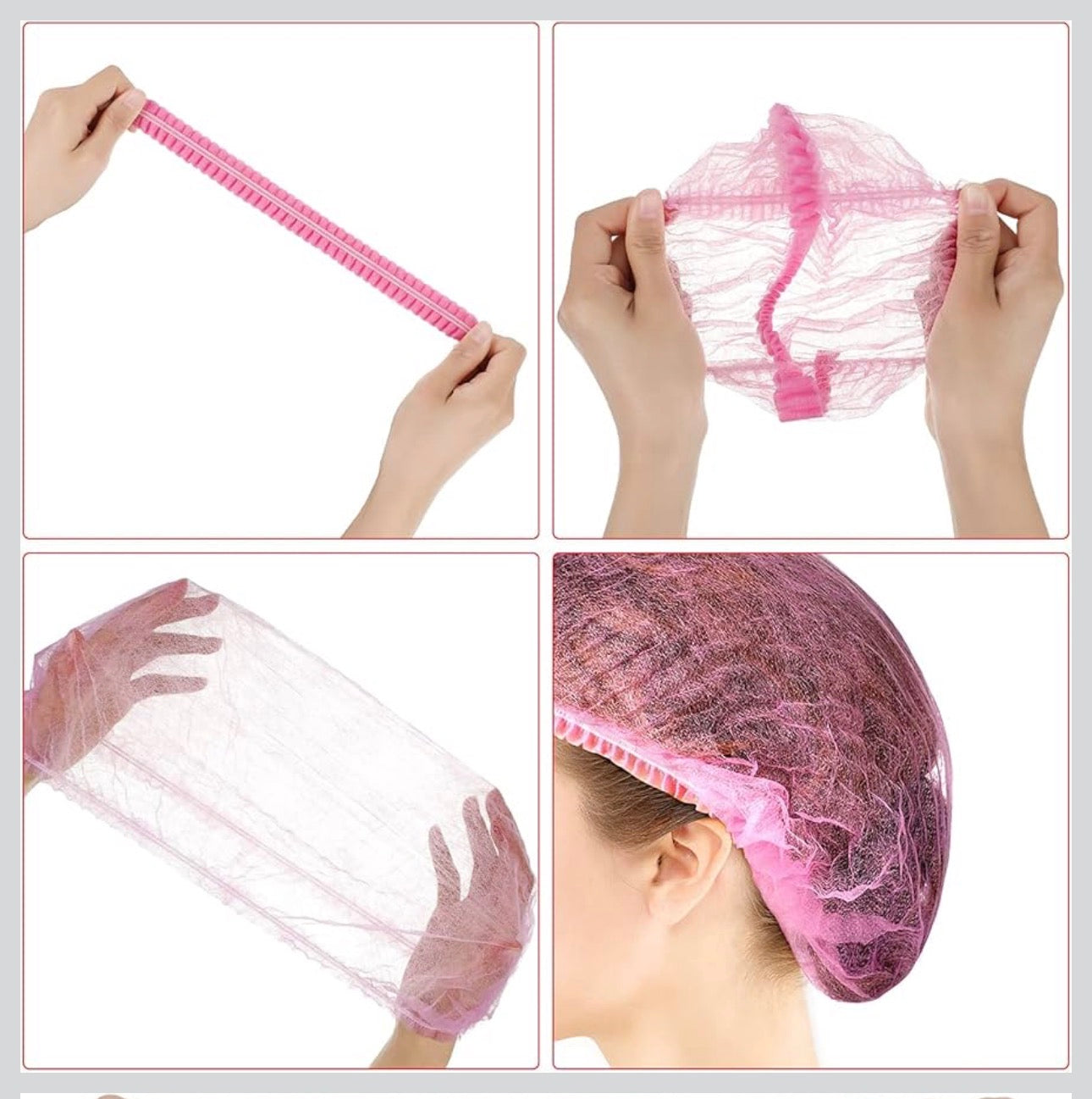 *Disposable Non-Woven Hairnets, Bouffant caps - 100pc