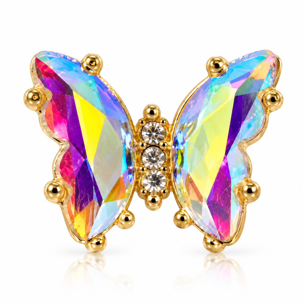 Queen - Nail Charms 10pc - #339 Gold Iridescent Butterflies