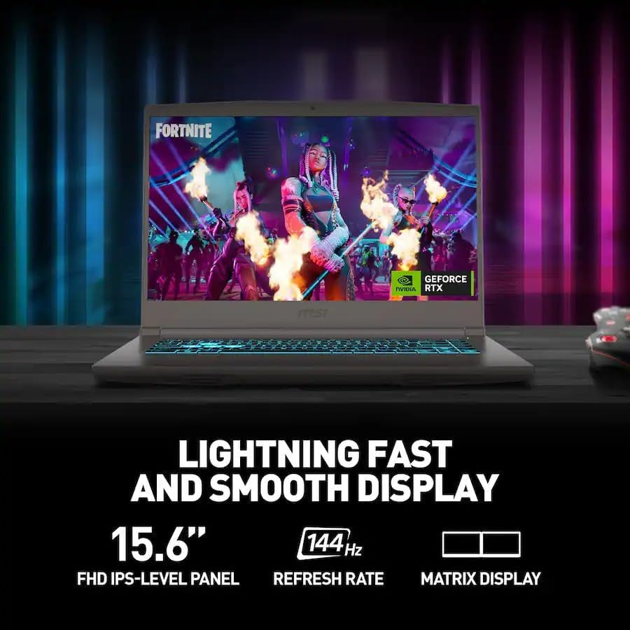 Msi 15.6" Thin A15 Gaming Laptop, 16GB DDR5, 512GB SSD, NVIDIA Geforce RTX 4050, Intel Core I5-13420H(Beat I7-11800H), Full HD Display, Backlit Keyboard, HDMI, Wi-Fi 6, Bluetooth, Windows 11, Black