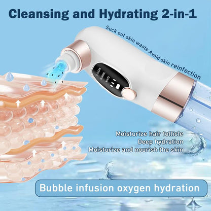 Rechargeable Blackhead Remover Pore Vacuum - 6 Attachments 3 Speed Portable Facial Cleaning Tool USB Fast Charge