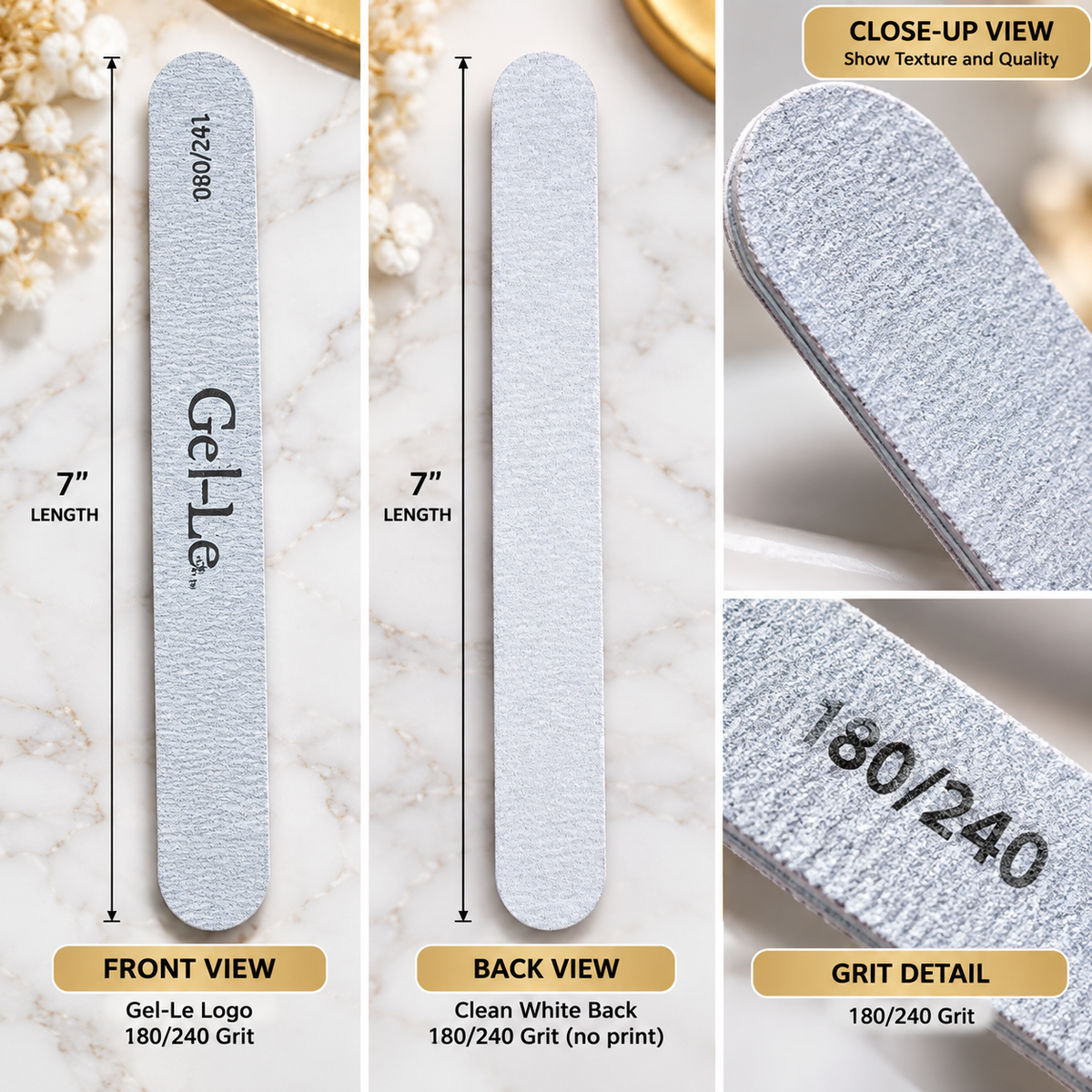 Gel-Le - Zebra Nail Files 180/240