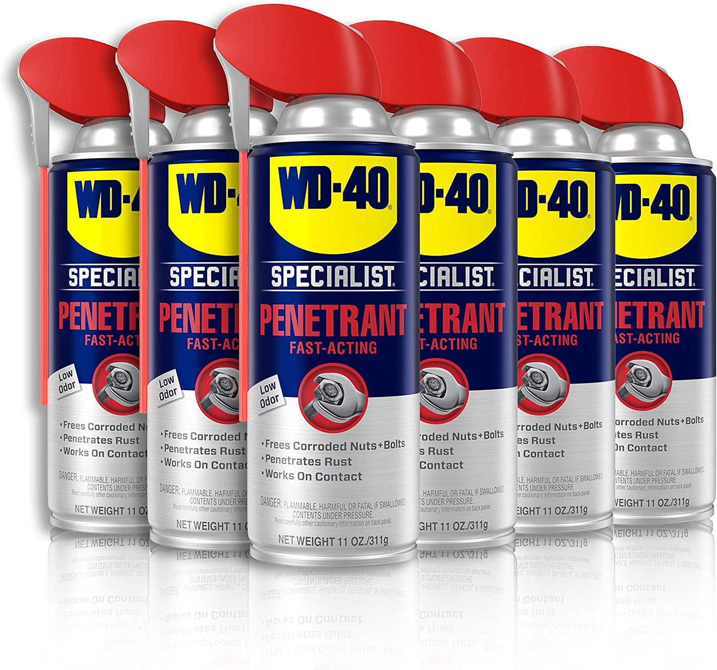 WD-40 Specialist Penetrant with Smart Straw, Penetrant for Metal, Rubber and Plastic Threads, Locks and Nuts, Industrial Strength Fast-Acting Formula, 11 Oz.