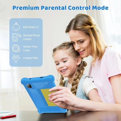 Kids Tablet 7 Inch, Android 13 Allwinner Go Quad Core, 5GB(2+3) RAM + 32GB ROM, 128GB Expansion, HD Display, Wi-Fi, Children Tablet with Parent Control - Blue