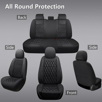 Leather Car Seat Covers,Universal Fit for Most Cars,Suvs and Sedans,Waterproof Luxury Leatherette Cushions, 5 Seats Protectors