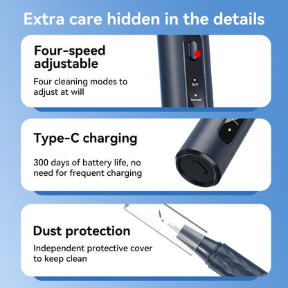FONENYCA Professional Smart Visual Ultrasonic Tooth Cleaner with Wifi & App - Visual Cleaning Guidance, LED Light, 4 Modes, 2 Replaceable Heads