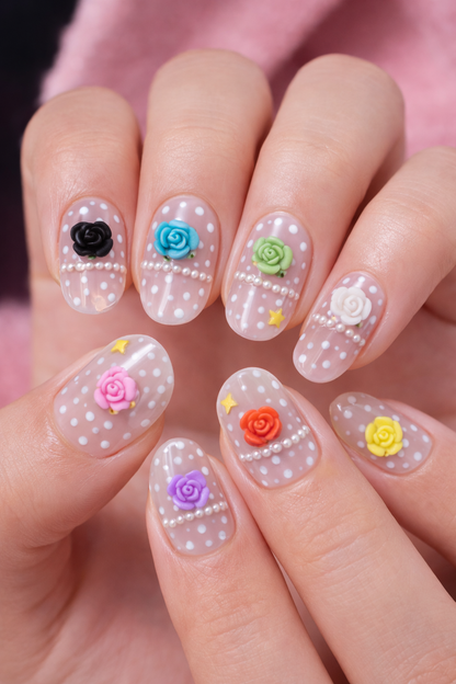 Berkeley - Ceramic 3D Nail Art - Rose Flower