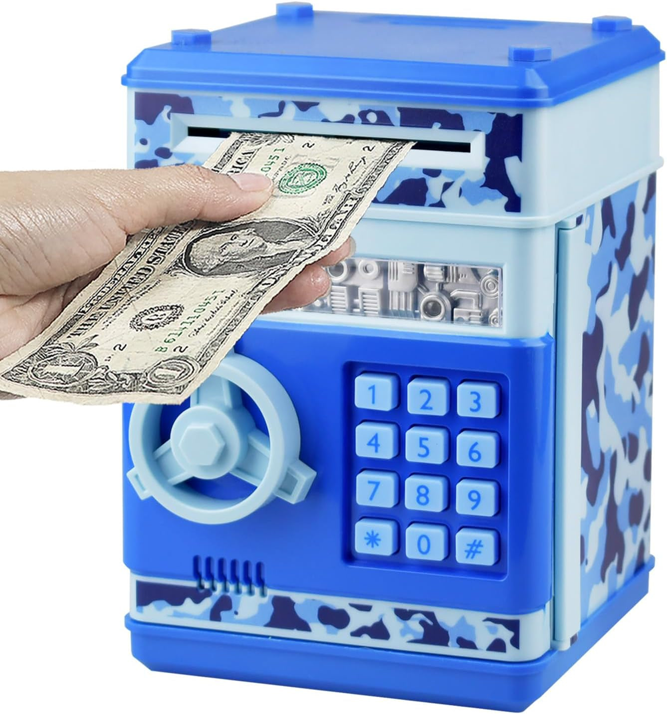 HUSAN Piggy Bank for Kids, Electronic Password Code Money Bank ATM Bank Box Coin Bank for Children Boys and Girls (Black)