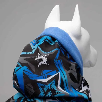 Lindo Blue Star Waterproof Fleece-Lined Dog Raincoat
