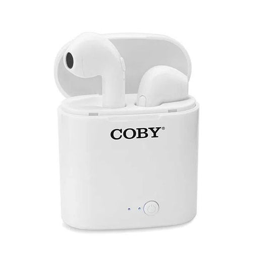Coby Electronics True Wireless Earbuds - White