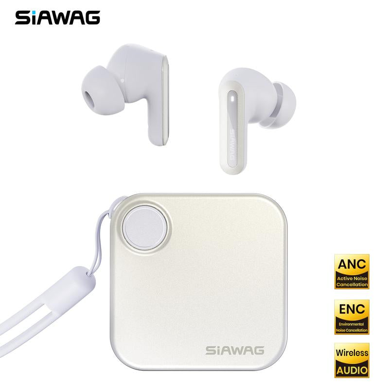 Siawag 2026 New Wireless Bluetooth Earbuds, 12.4 Mm Custom Dynamic Driver, 42 Db Active Noise Cancellation, 4 HD Mics with Clear Voice Technology