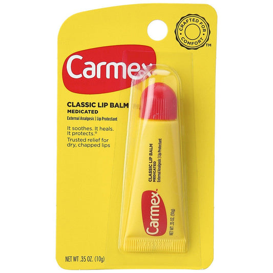 Carmex Classic Medicated Lip Balm Tube, Original, 0.35 Oz
