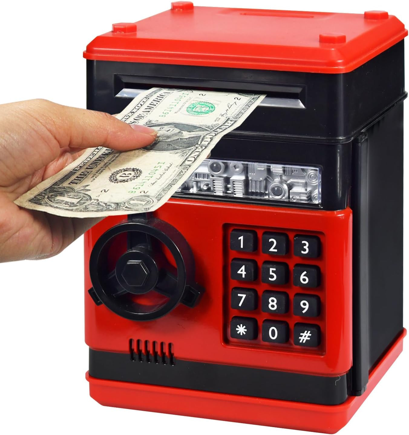 HUSAN Piggy Bank for Kids, Electronic Password Code Money Bank ATM Bank Box Coin Bank for Children Boys and Girls (Black)