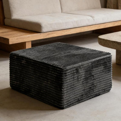 Luxury Corduroy Boneless Sofa with Matching Ottoman. This Footstool Is Suitable for Living Rooms, Bedrooms and Apartments. It Requires No Assembly and Is Made of Comfortable Flannel Fabric.
