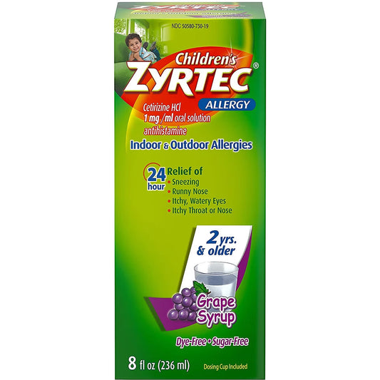Children's Zyrtec Allergy Syrup - Grape Flavor (236ml)