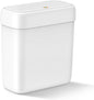 MOPALL Small Bathroom Trash Can with Lid, 2.6 Gallons / 10 L Slim Plastic Garbage Bin with Pop-Up Lid, Mini Waste Basket Can Dog Proof for Kitchen, Bedroom, Office, Laundry, Toilet, Rv, White