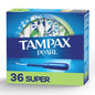 Tampax Pearl Tampons Super Absorbency With Leak Guard Braid, Unscented