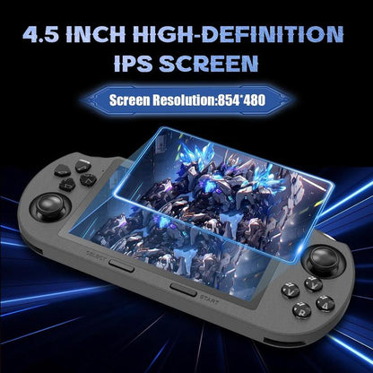 SF3000 Retro Gaming Console 64G, Handheld Video Games Console Preloaded 20000+ Retro Games 14+ Emulators, 4.5 Inch IPS HD Screen, 854*480 Resolution, 3000Mah Battery, 3D Dual Joystick (Grey)
