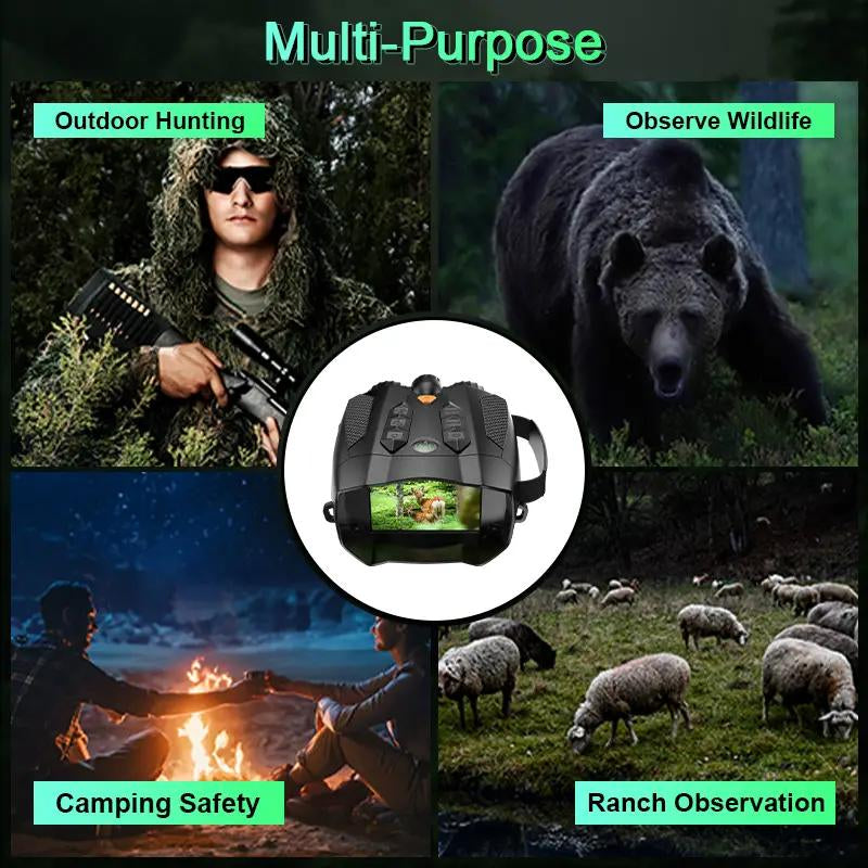 Nitehawk 4K Night Vision Binoculars - 10X Zoom, Rechargeable, 32GB SD Card Included - Perfect Cool Tech Gadgets for Camping and Boating - Ideal Gifts for Men, Dads, and Husbands!