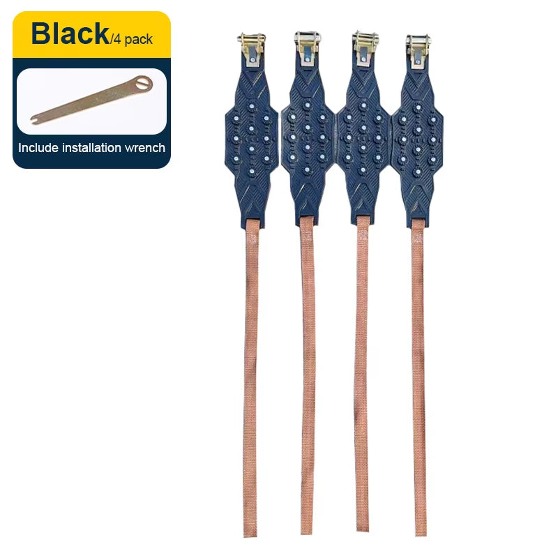 SEAMETAL 4PCS Car Winter Tire Wheels Snow Chains Snow Tire Anti-Skid Chains Wheel Tyre Cable Belt Winter Outdoor Emergency Tools