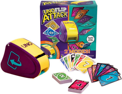 Mattel Games UNO Attack Mega Hit Card Game with Random-Action Launcher with Lights & Sounds & 112 Cards, Kid, Teen & Adult Game Night Gift Ages 7 Years & Older (Amazon Exclusive)
