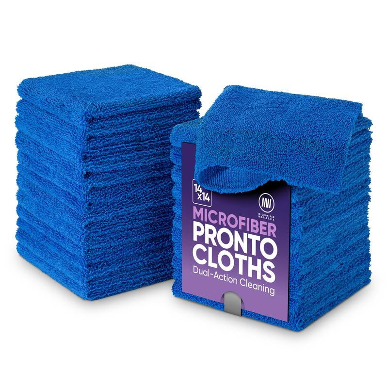 Pronto Cloth Hybrid Microfiber | New 2-In-1 Dual-Sided Scrub & Polish Towel | Scratch-Free & Reusable Professional Grade 14X14 Cloth for Auto, Kitchen & Home Cleaning