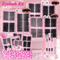 1712PCS Eyelash Cluster Kit, Dense Long Curl Lashes DIY Lash Clusters DIY Extension Set, Multiple Lengths, Includes Bond&Seal &Remove&Eyelash Tweezers &Brush D Curl（Ss02）