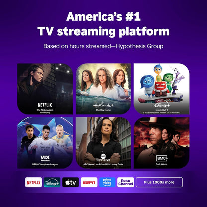 Roku Smart TV 2025 – 43-Inch Select Series, 4K HDR TV – tv with Enhanced Voice Remote – Flat Screen LED Television with Wi-Fi for Streaming Live Local News, Sports, Family Entertainment