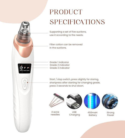 2026 Newest Blackhead Remover Pore Vacuum,Usb Rechargeable Blackhead Extractor