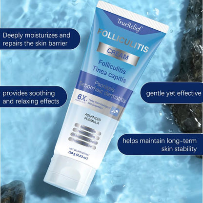 Truerelief Folliculitis Soothing Treatment Cream, Effective Treatment for Folliculitis Scalp Face and Body 120G Haircare Organic Soothing Cream