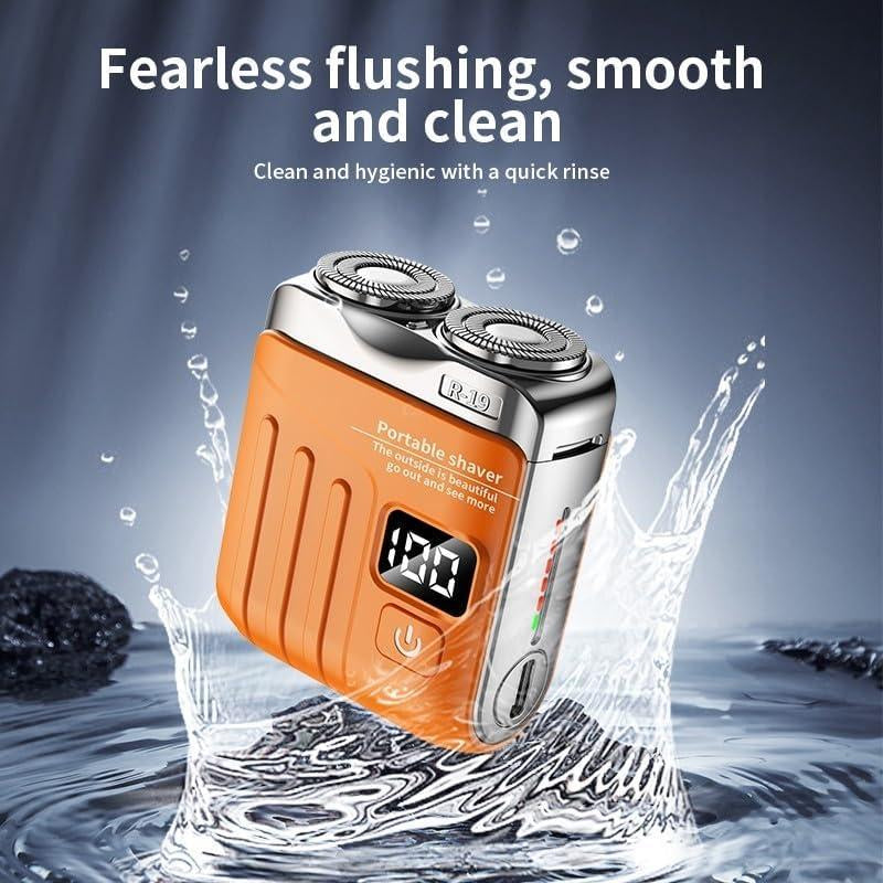 Luggage Electric Shaver R-19 , Beard Shaver Mini and Portable Suitcase Design, Electric Mini Razor Portable Electrics Shavers, USB Rechargeable One-Button Long Lasting for Home Travel`